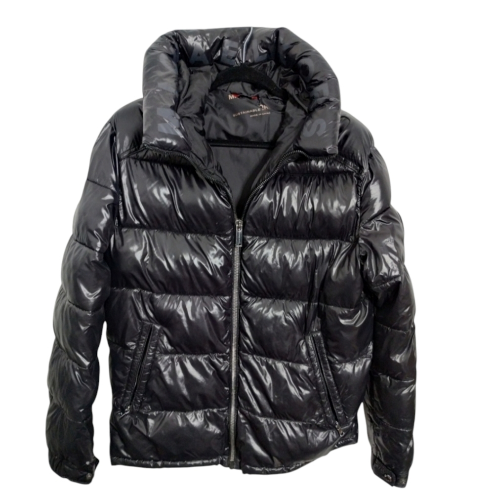 Michael Kors Mensβ Size M Black Hooded Insulated Super Puffer Jacket Streetwear